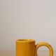 Handmade Mustard Yellow Round Handled Coffee Cup