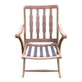 Folding wooden armchair