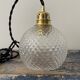Lampe baladeuse vintage en verre ciselé électrifiée à neuf