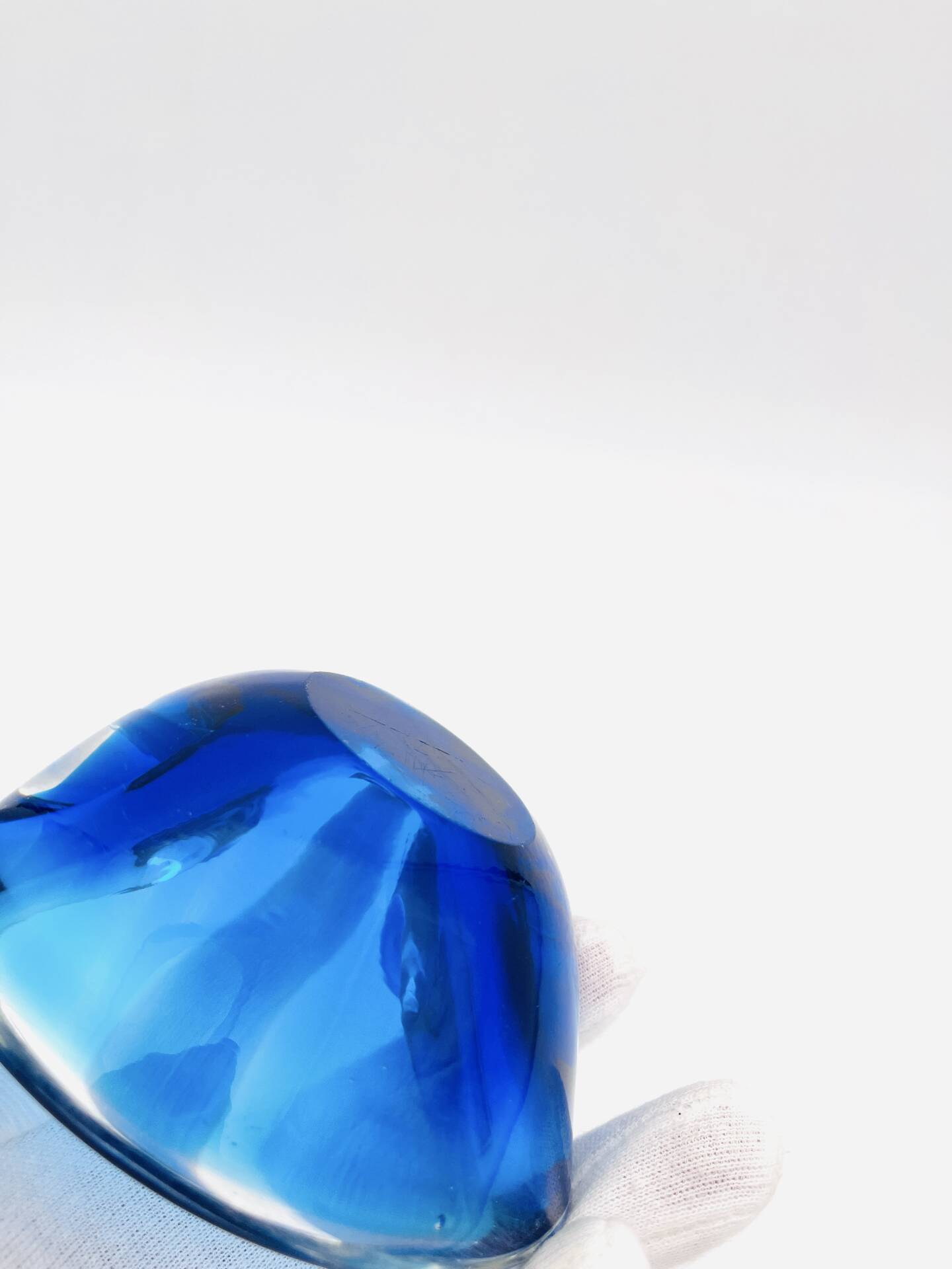 Vide-Poche Murano Sommerso Dégradé Bleu Polylobé 12cm 512g Design