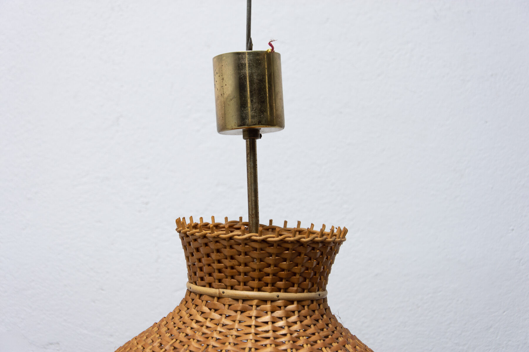 Mid century wicker hanging chandelier by ULUV, 1960´s