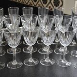 18 verres sur pied en cristal d'Arques