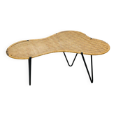 Raoul Guys coffee table, free form, wicker and metal, 1960s.