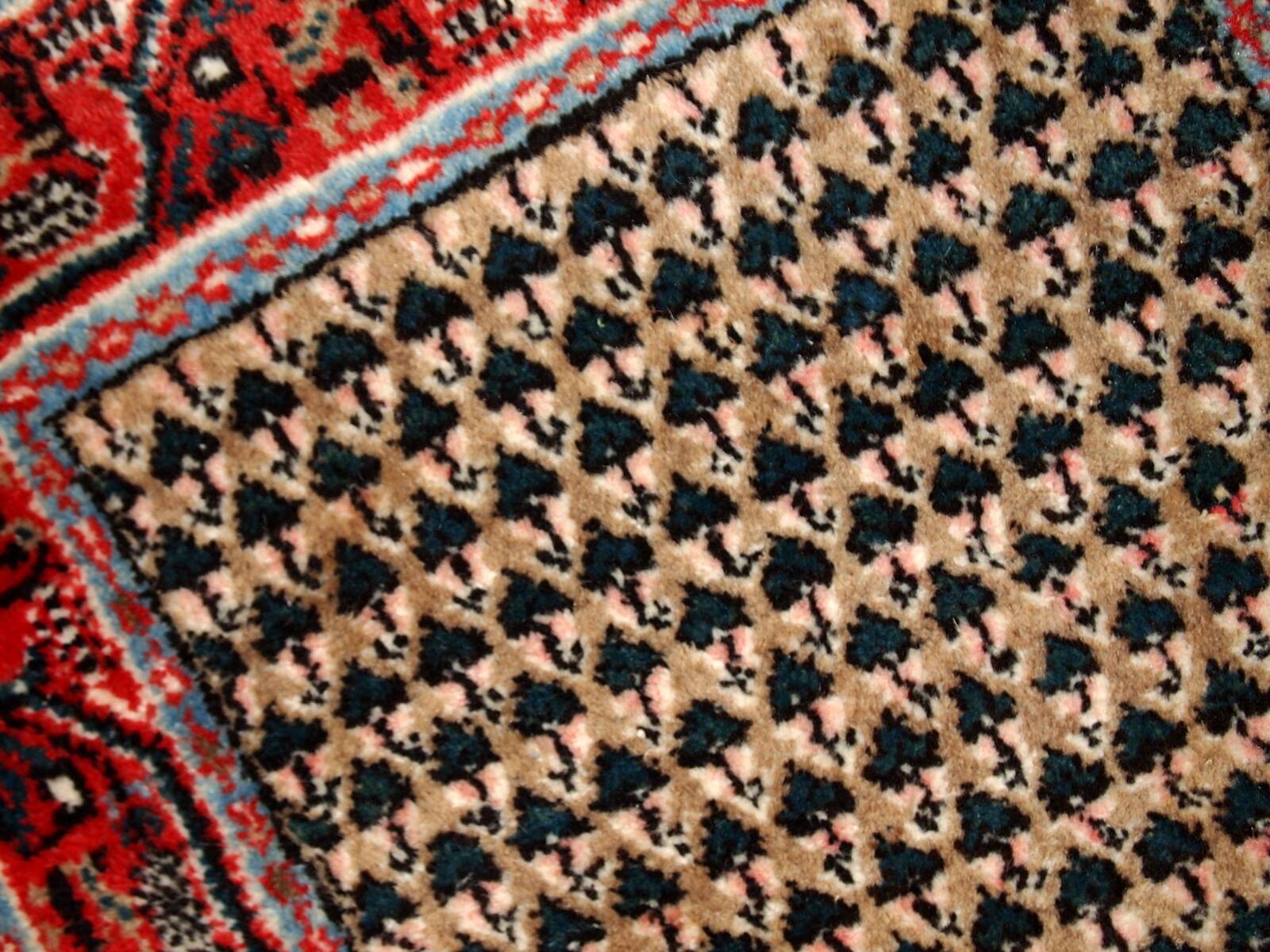 Tapis Vintage Seraband Indien en Laine, Années 1970, Élégance Artisanale