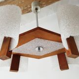 Scandinavian teak and resin 1960 chandelier