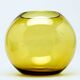 Vase moderne du milieu du siècle, en verre jaune, conçu par M. Słaboń, Pologne, années 1970.
