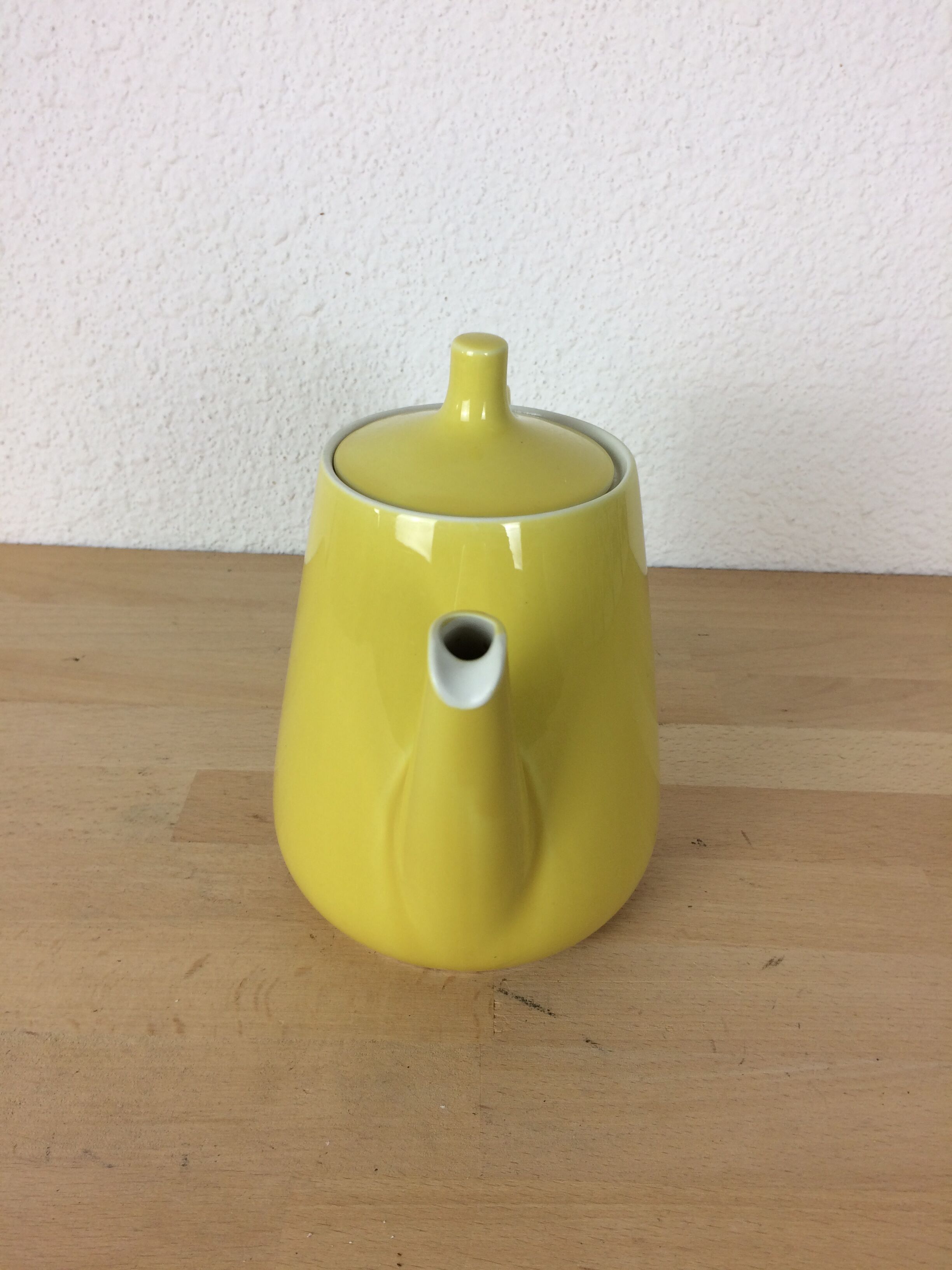 Yellow ceramic teapot, 1950s