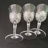 12 large cut crystal wine glasses