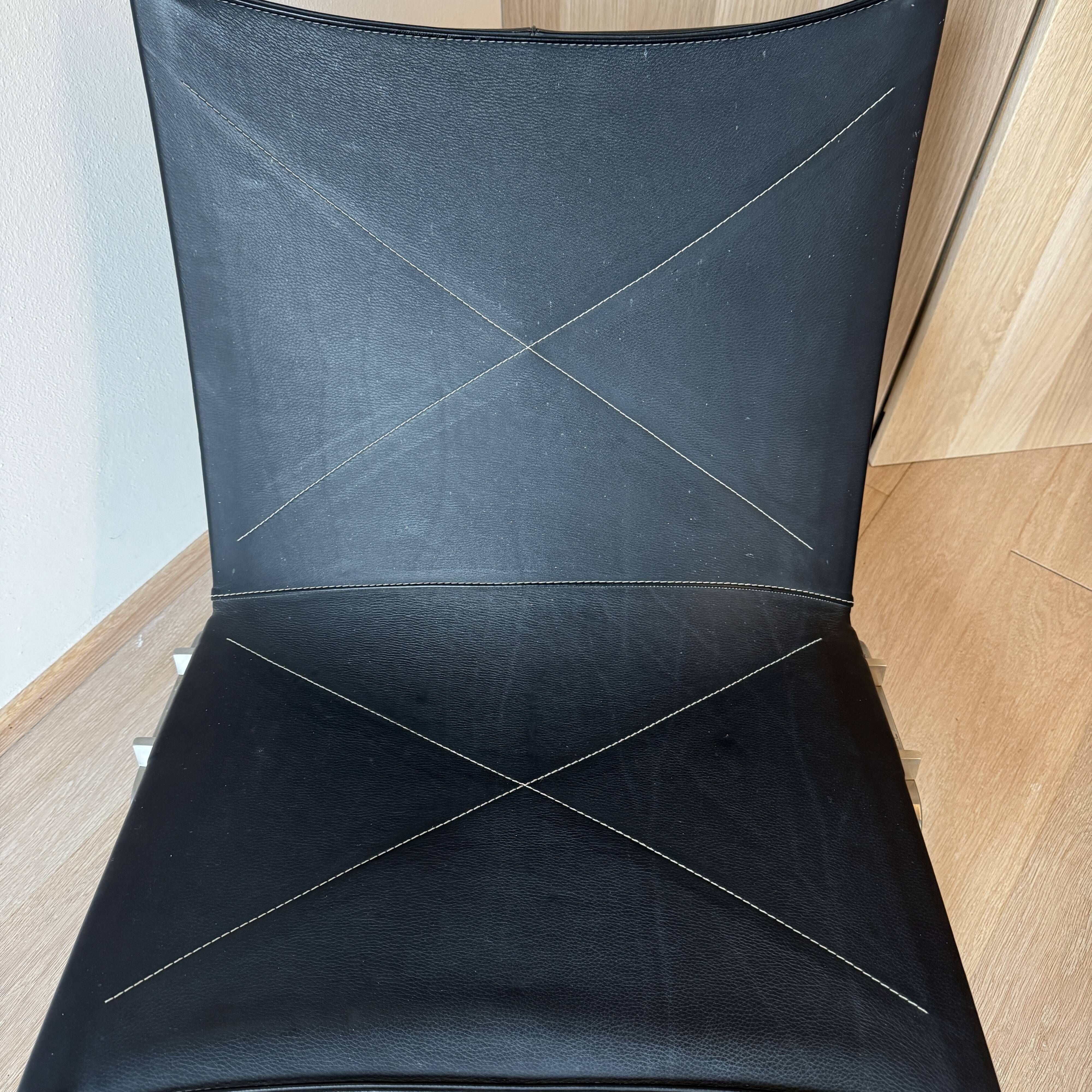PK22 Lounge Chair by Poul Kjærholm for Fritz Hansen, Black Leather, 2007