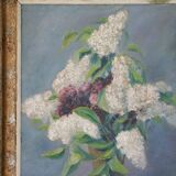 Oil painting, Lilac, still life, 1946
