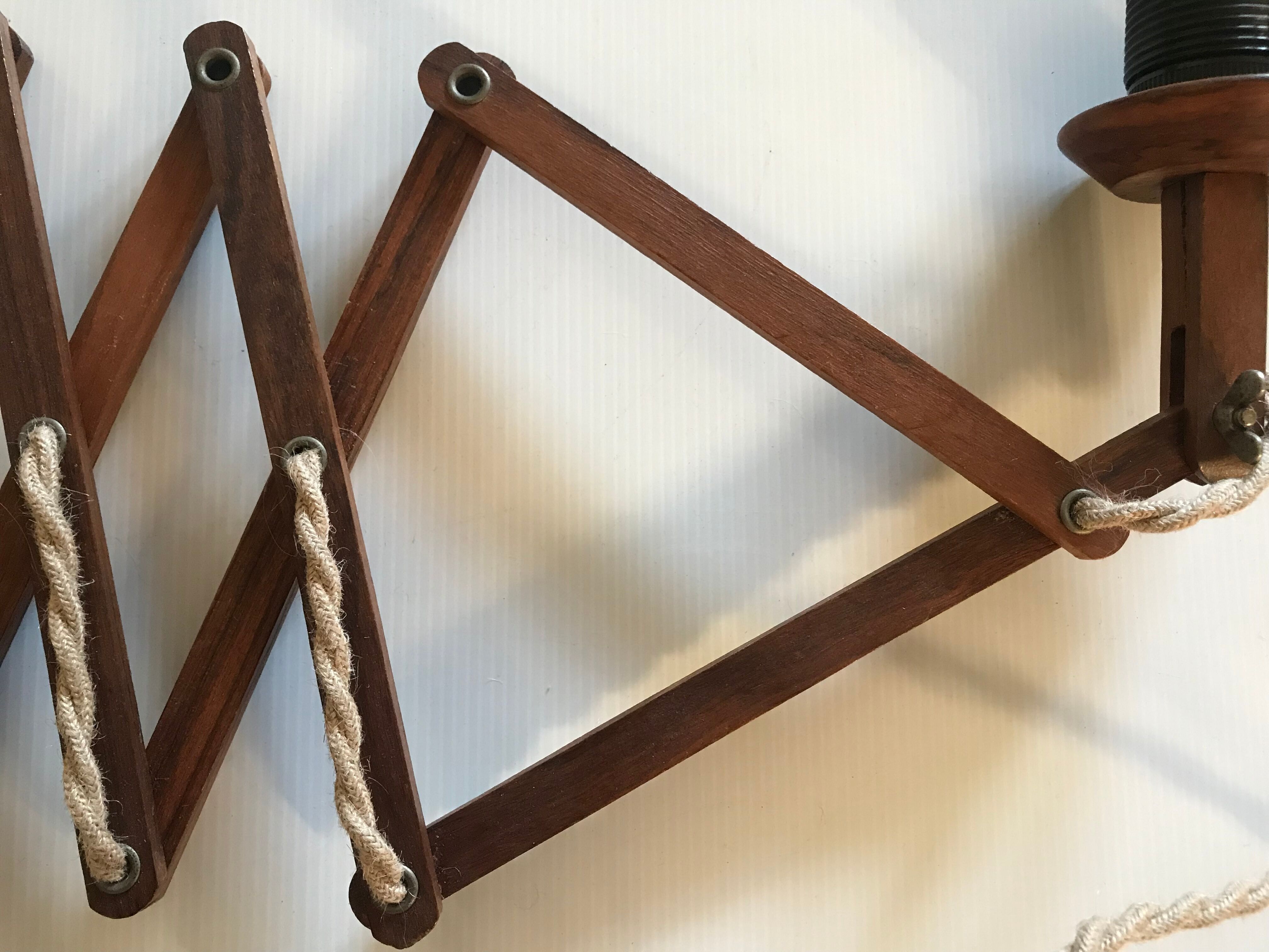 Scandinavian teak scissor lamp