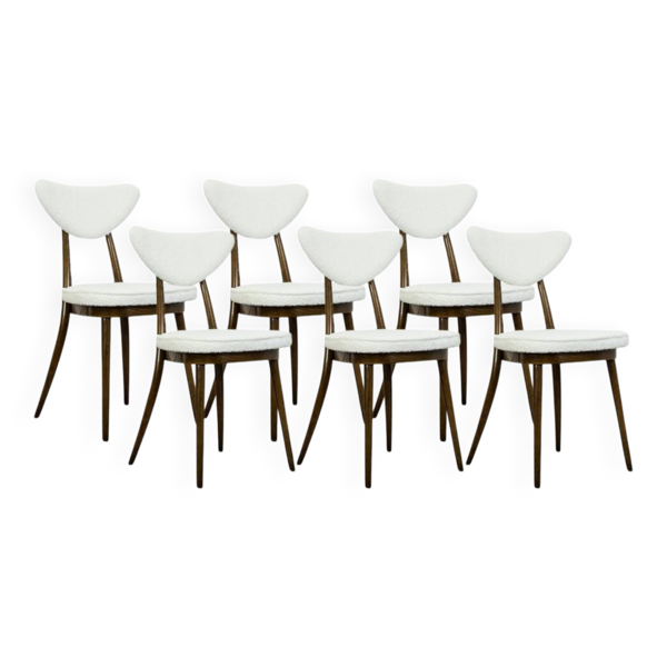 Chaises de salle à manger vintage n° 124 par H & J Kurmanowicz, Pologne, années 1950, ensemble de 6.