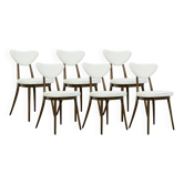 Chaises de salle à manger vintage n° 124 par H & J Kurmanowicz, Pologne, années 1950, ensemble de 6.