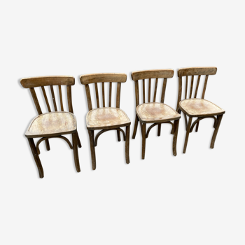 Set de 4 chaises bistrot brutes