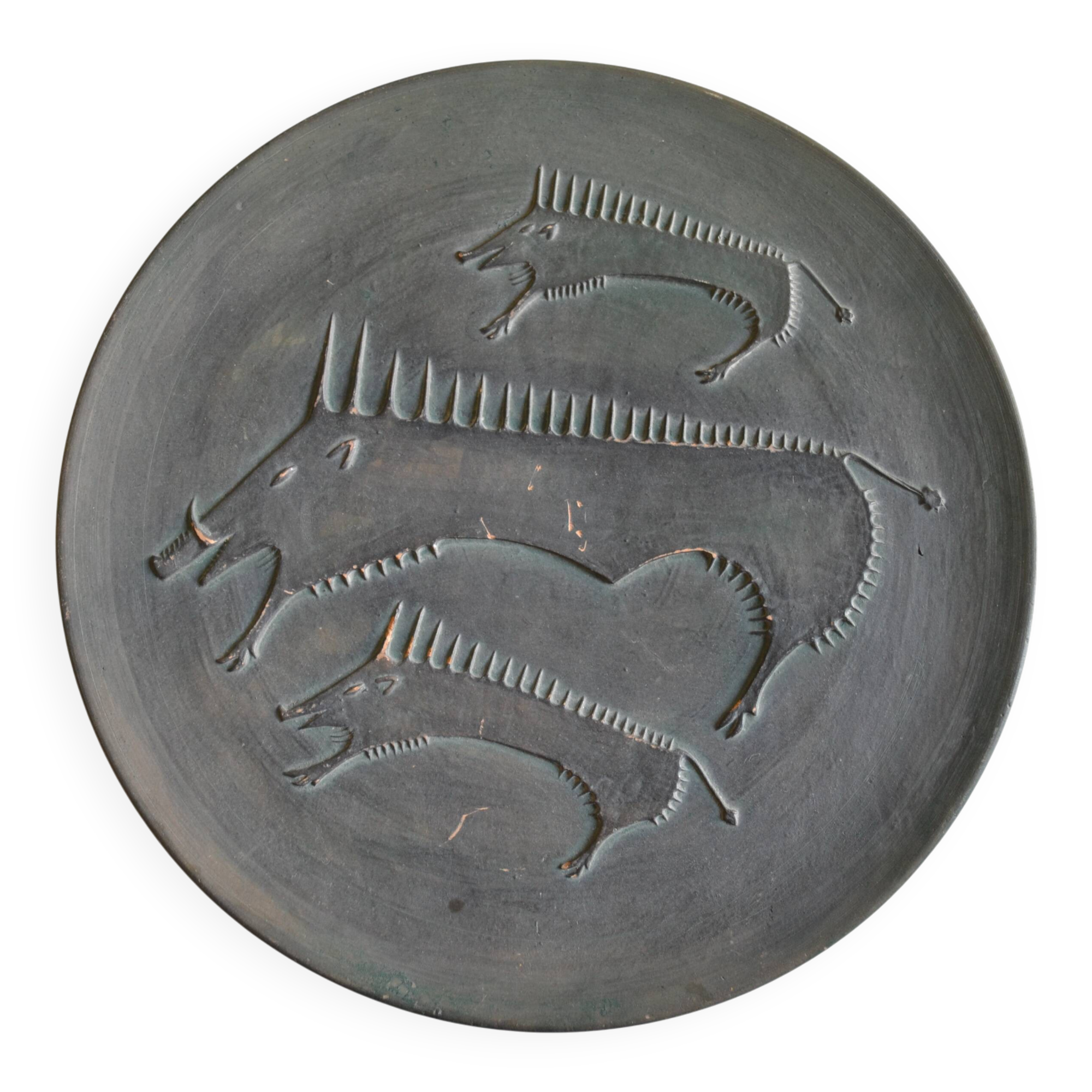 Ceramic wall plate attributed to Wim Mühlendyk