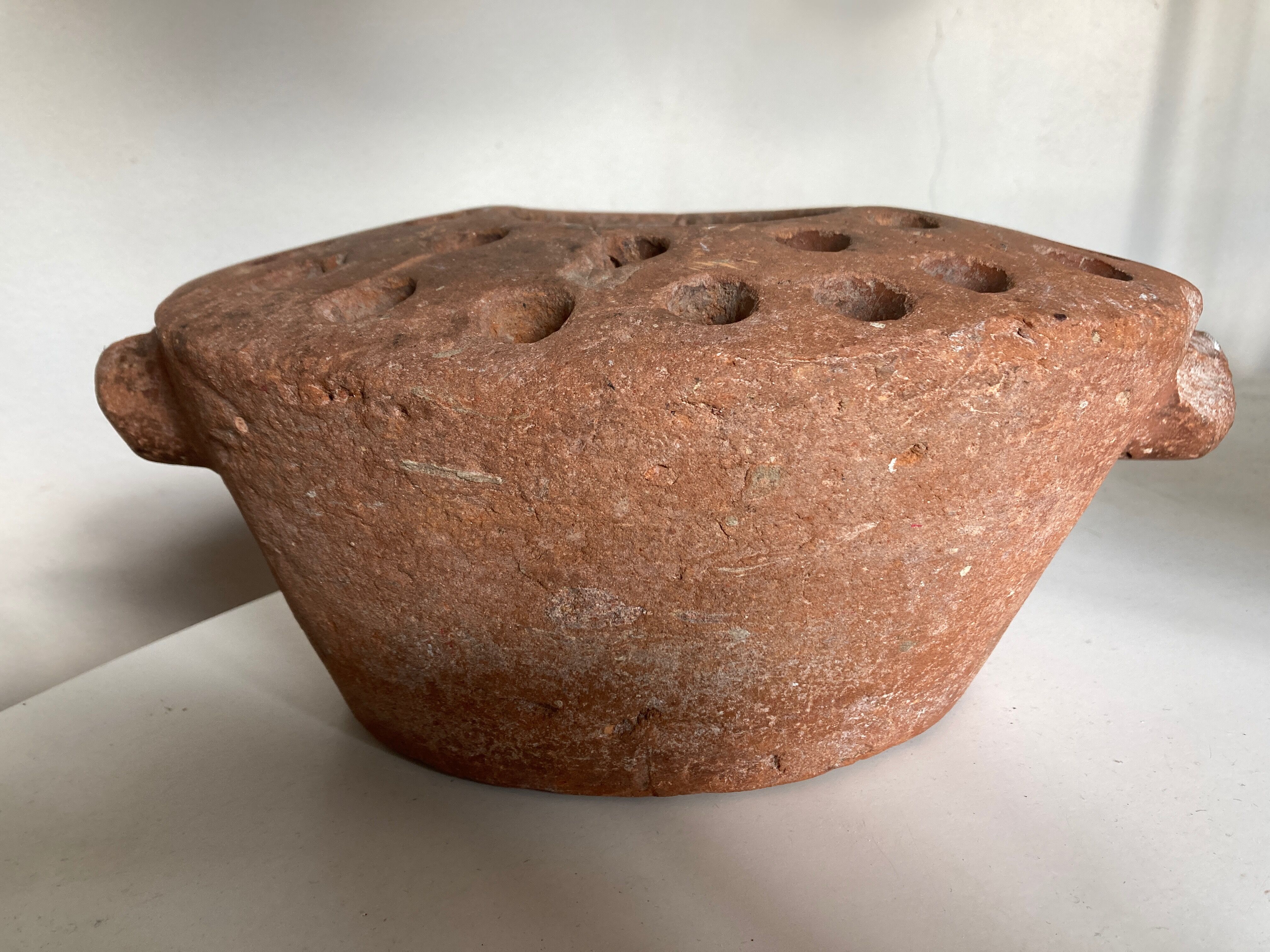 Terracotta farm vase pique flower XXL Folk Art 19th