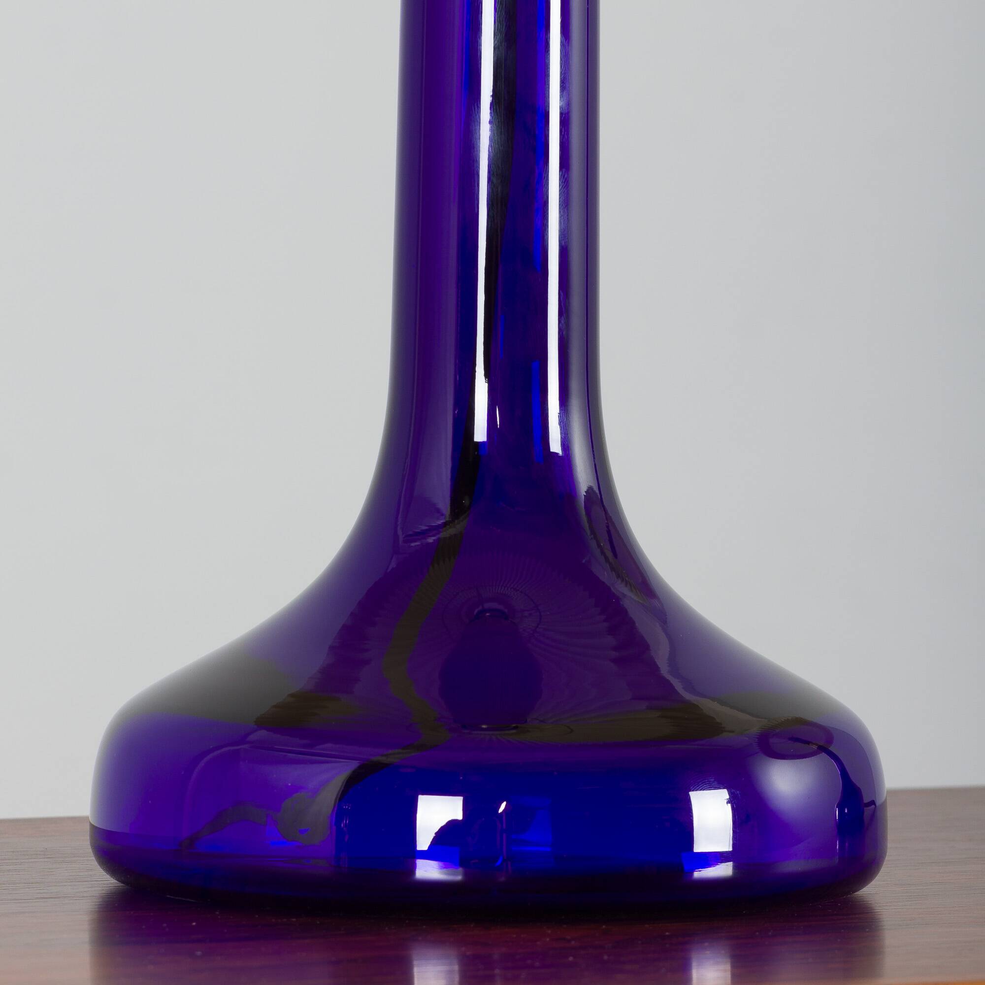 Pair of deep blue table lamps by Holmegaard for Le Klint, Denmark 1970s