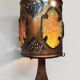 French vintage copper fractal resin table lamp Accolay 'Brutalist'