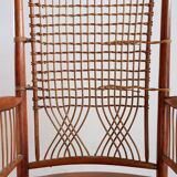 "Winter Garden" High back Wood and wicker chair