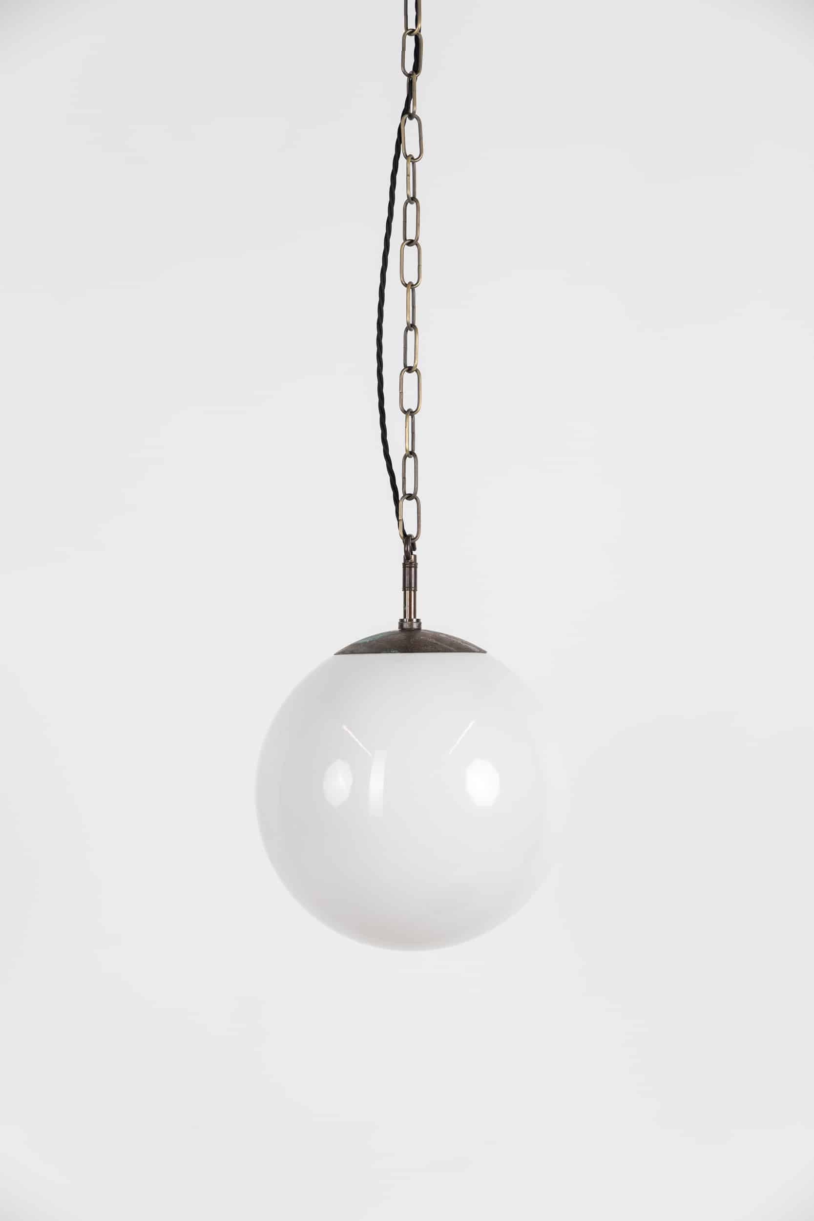 Large Globe Opaline Pendant Lamp