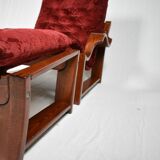 Scandinavian set of armchair and stool , 1960