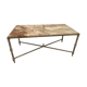 Coffee table with gilded metal base and onyx top from the 60/70