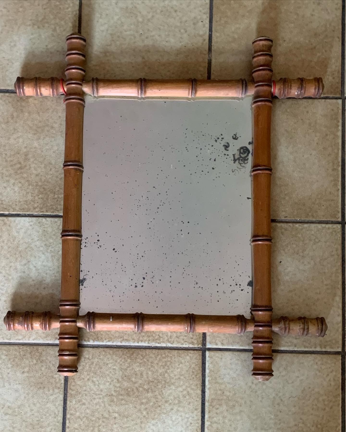 Antique wooden mirror