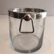 Champagne bucket design in glass and silver-plated metal