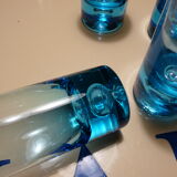 Verres a orangeade coktail bleus turquoise vintage