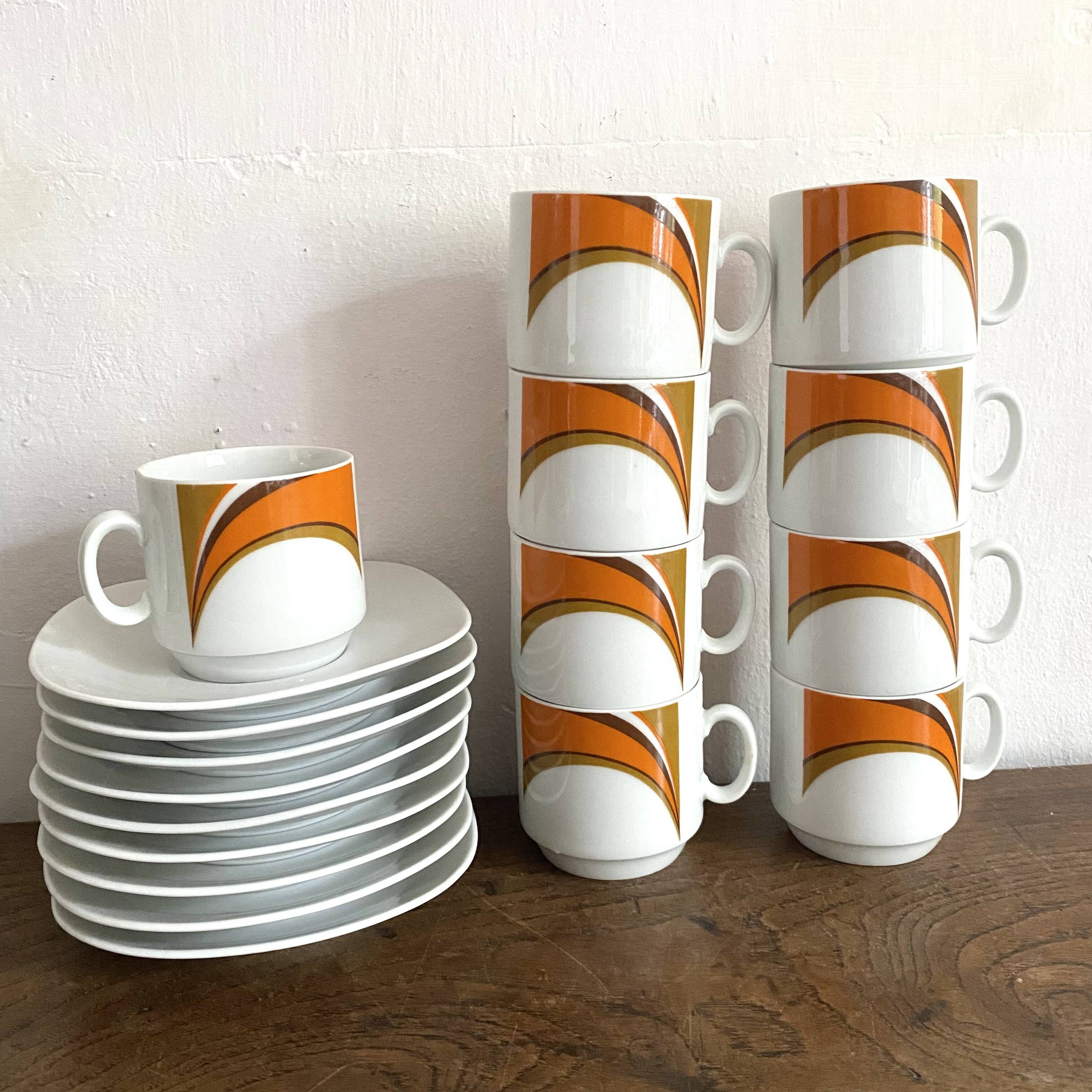 Vintage Schirnding Bavaria Coffee Mugs, 70s