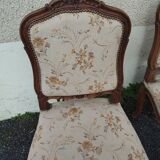 Suite de 3 fauteuils style Louis XV en bois sculpté – tapisserie tradi