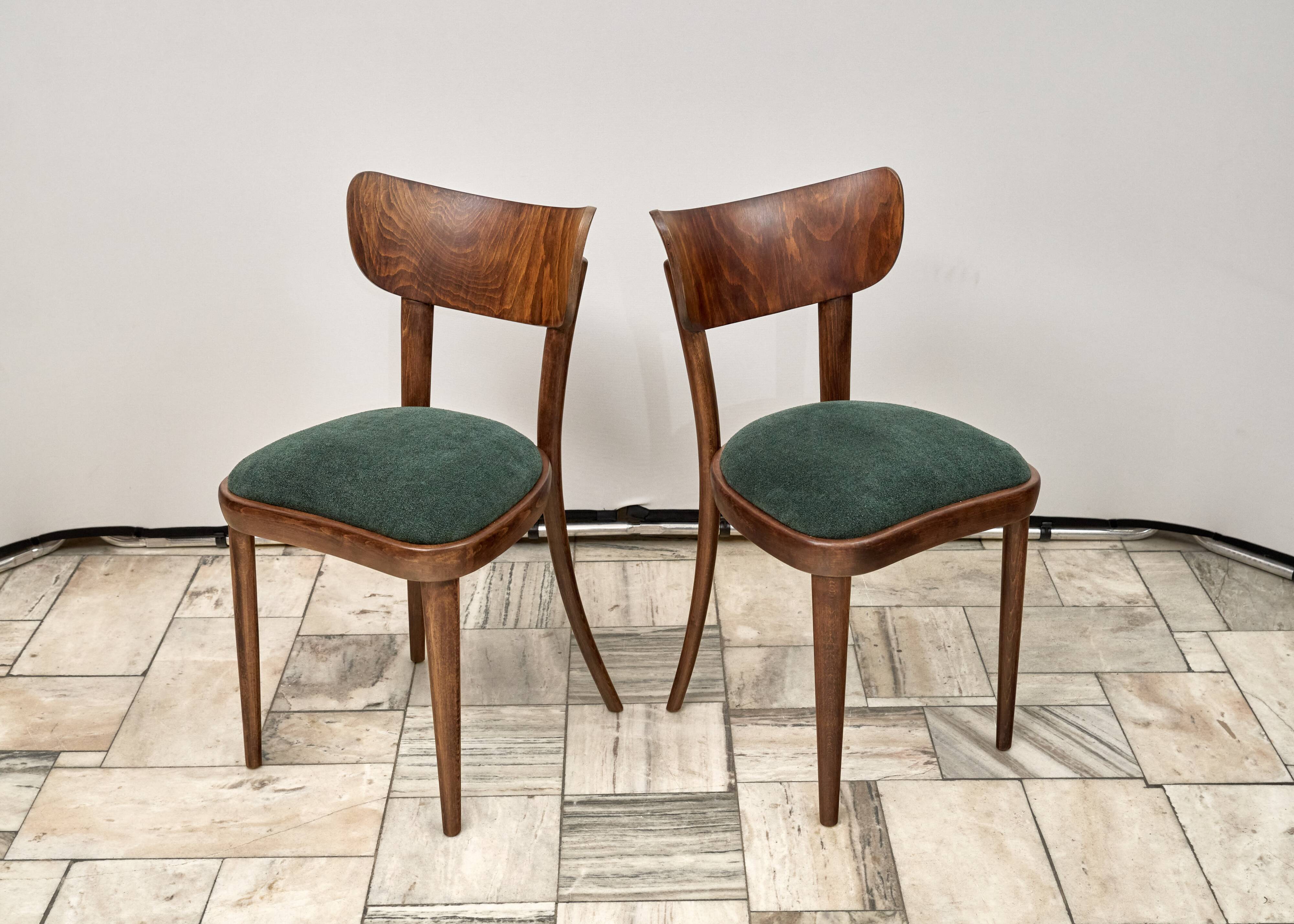 Set of 4 Thonet Chairs, 1950s, Czechoslovakia