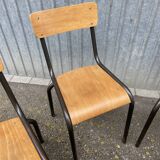 6 vintage industrial school chairs for communities mullca delagrave tube & wood french school chair