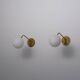 Pair of 1950s Italian Brass Sconces with Opaline Glass Globes