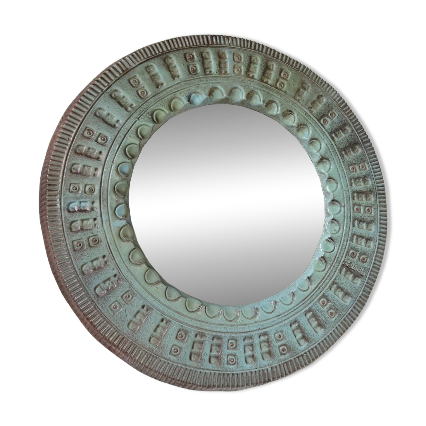 Art mirror Italy in ceramic from the 90s.