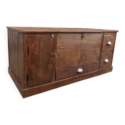 banc - coffre en teck birman