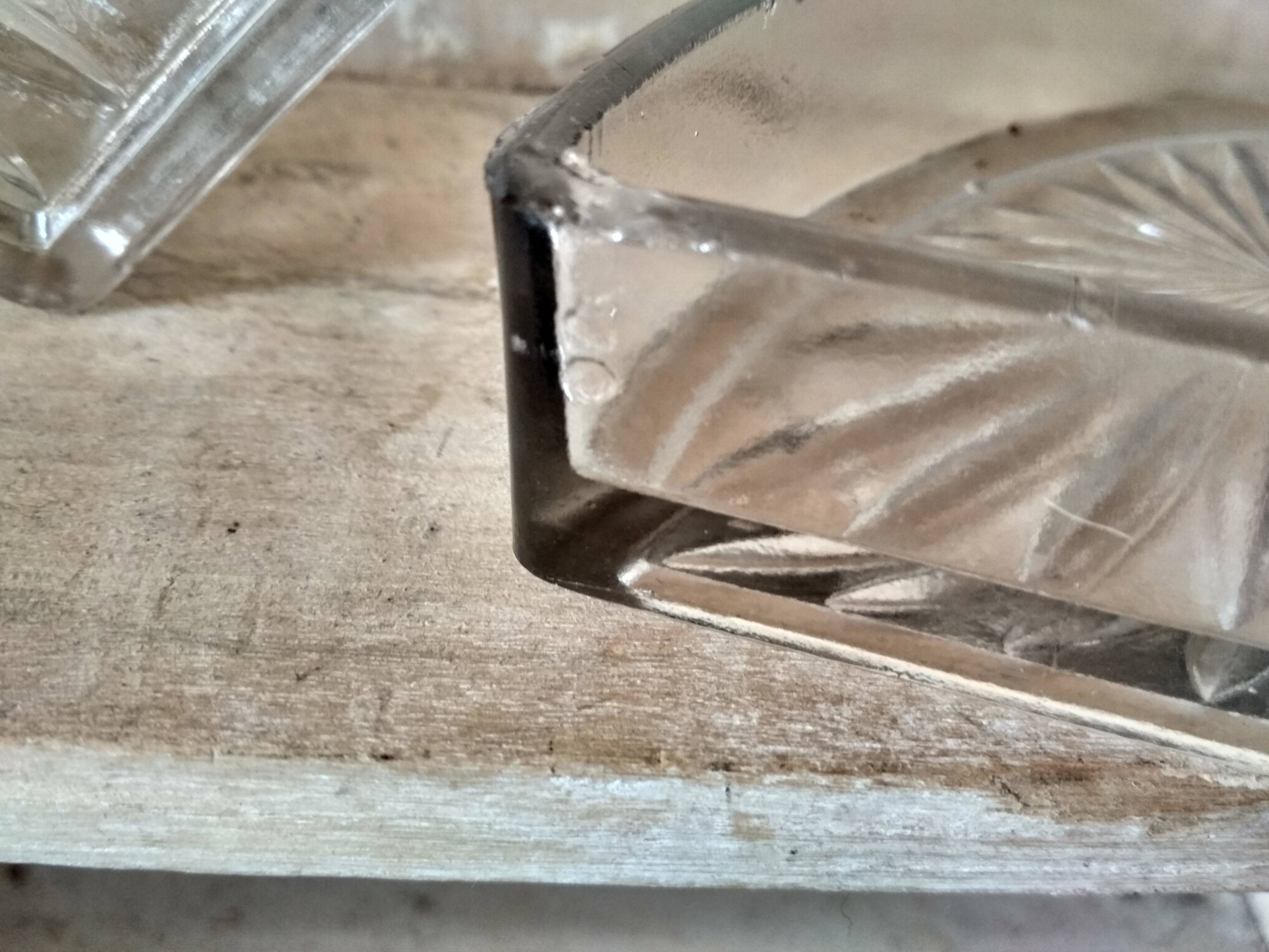 Appetizer tray, servant silver metal and its 5 ramekins 1930s cut glass