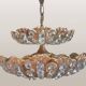 Hollywood Regency brass and crystal chandelier by Peris Andreu, 1970s.