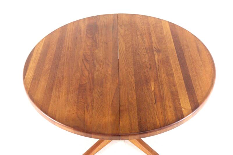 Table à manger extensible ronde 'Arden' 2x - teck - style mid-century moderne