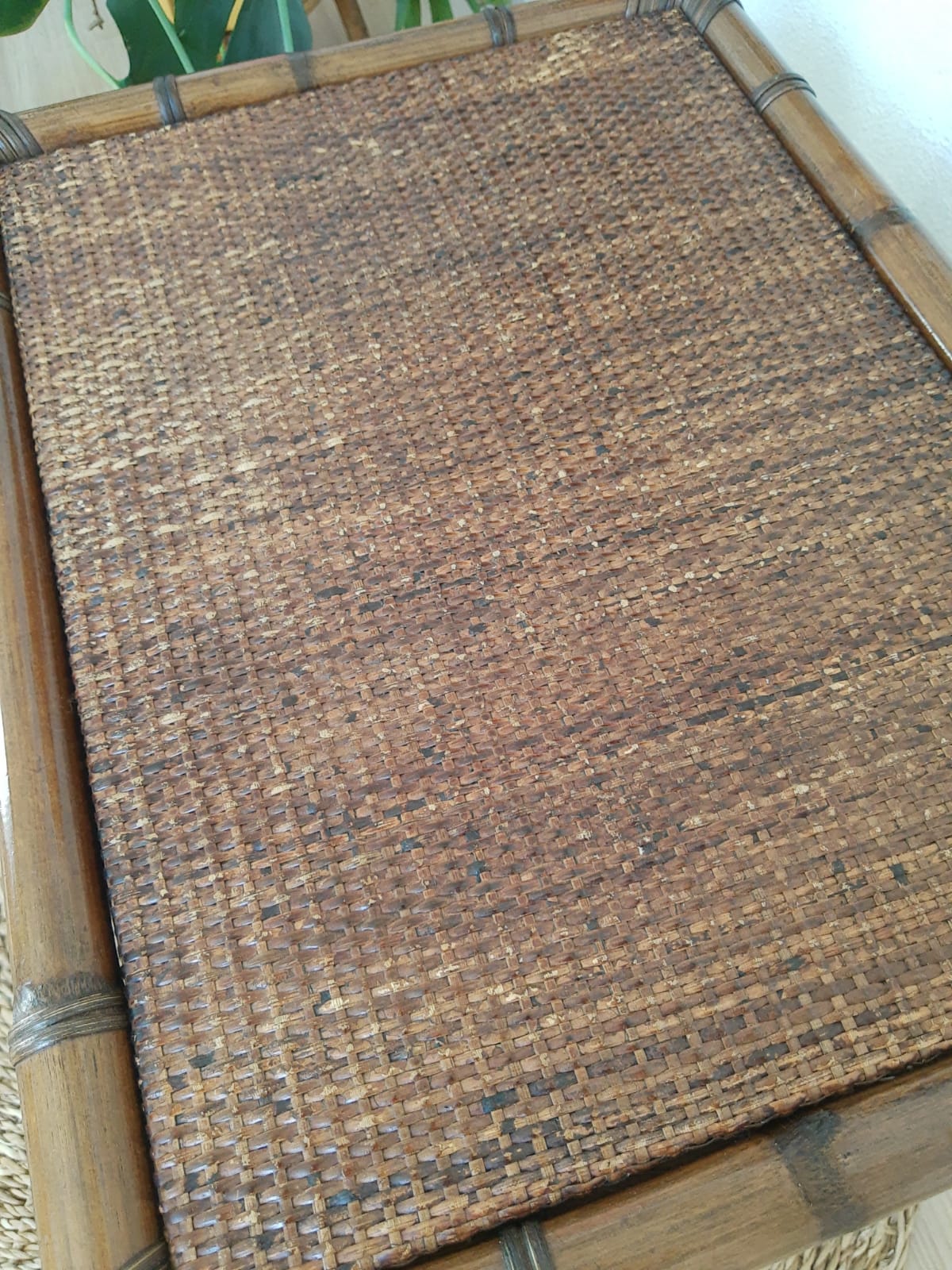 Vintage rattan side table