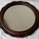 Miroir bois et rotin