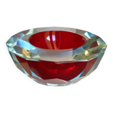 Murano glass geode faceted bowl