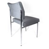 Reupholstered chrome office chair