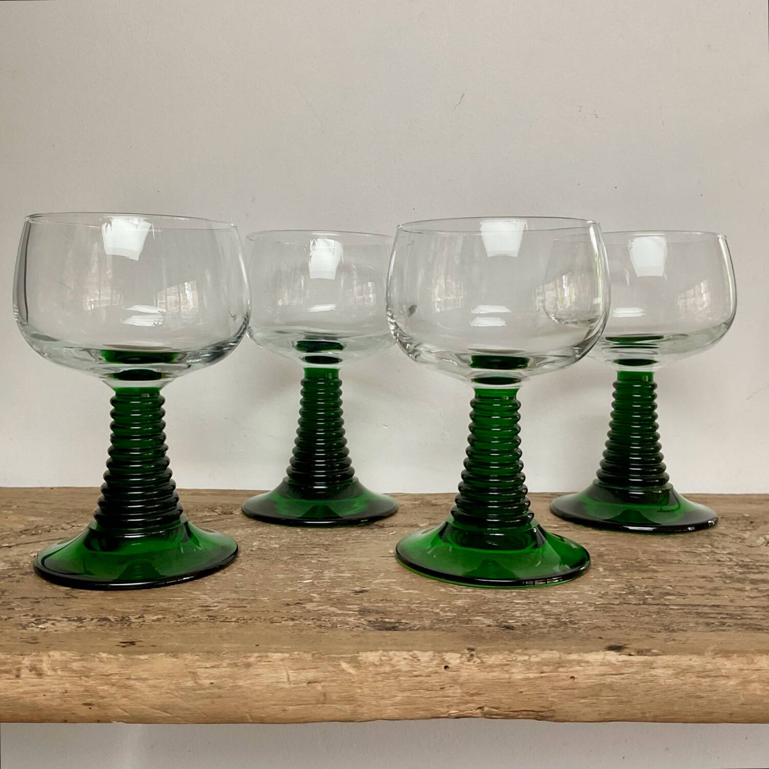 4 large Alsace Roemer glasses France