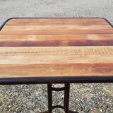 Teak and wrought iron high table