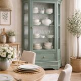 Bronze green display cabinet bookshelf