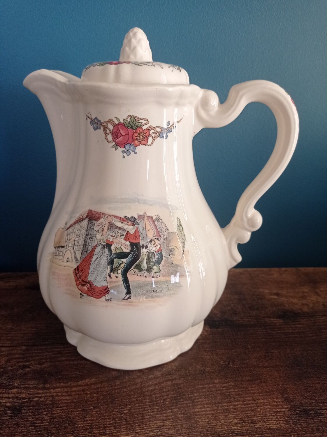 Cafetière et tasses de Sarreguemines modèle Obernai