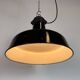Industrial Black Enamel Factory Lamp with Cast Iron Top, 1950s