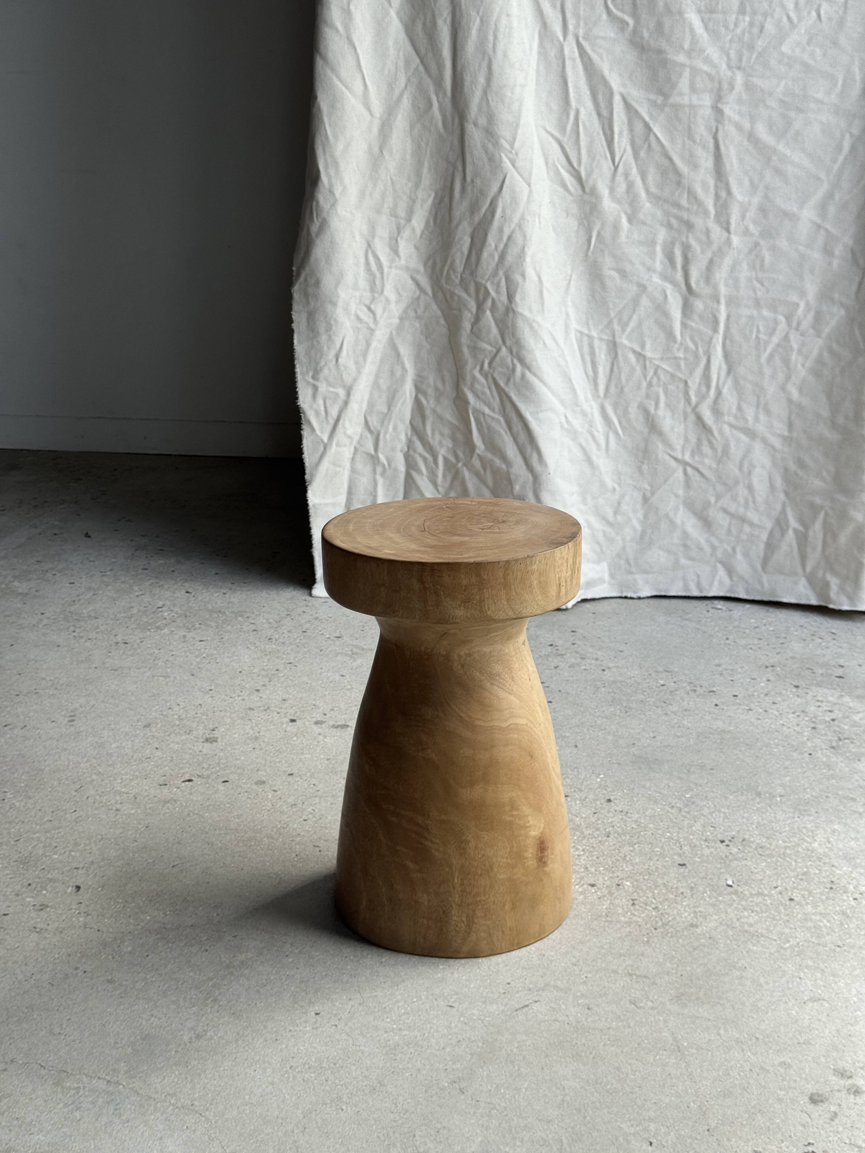 Stool, side table, end table in natural solid mango wood.