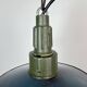 Industrial Blue Enamel Military Pendant Lamp with Cast Aluminium Top, 1960